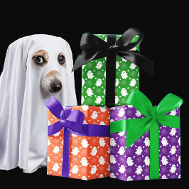 Schattigee geesten | Spinnen | Spider Webs Hallowe Inpakpapier Vel