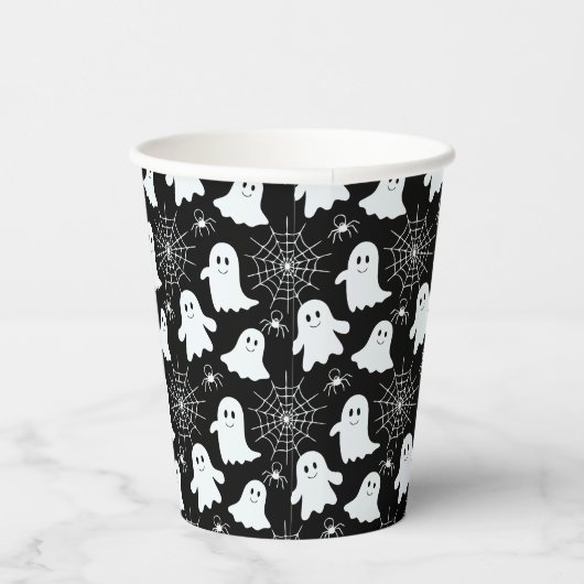 Schattigee geesten | Spinnen | Spider Webs Hallowe Papieren Bekers (Rechts)