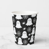 Schattigee geesten | Spinnen | Spider Webs Hallowe Papieren Bekers (Achterkant)