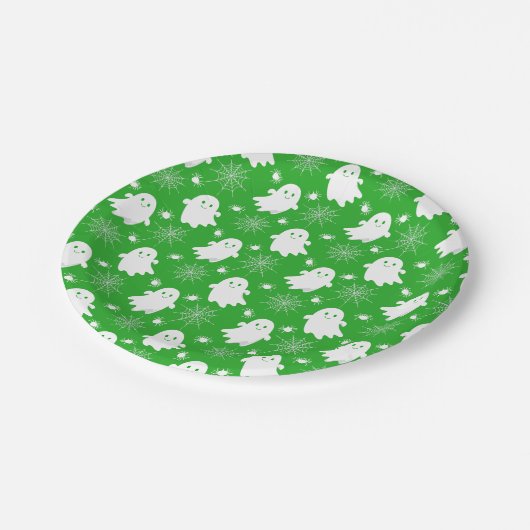 Schattigee geesten | Spinnen | Spider Webs Hallowe Papieren Bordje (Gekanteld)