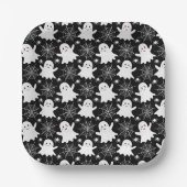 Schattigee geesten | Spinnen | Spider Webs Hallowe Papieren Bordje (Voorkant)