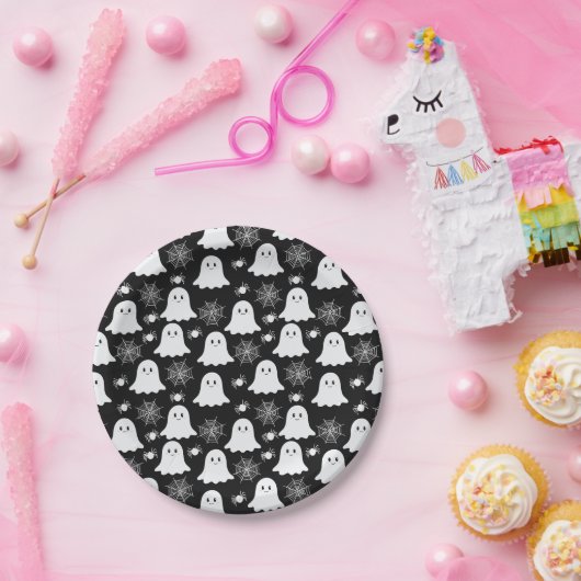 Schattigee geesten | Spinnen | Spider Webs Hallowe Papieren Bordje (Feest)