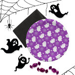 Schattigee geesten | Spinnen | Spider Webs Hallowe Papieren Bordje<br><div class="desc">Schattigee spoken,  spinnen en spinnenwebben op een paarse achtergrond Halloween-patroon.</div>