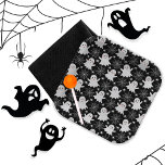 Schattigee geesten | Spinnen | Spider Webs Hallowe Papieren Bordje<br><div class="desc">Schattigee spoken,  spinnen en spinnenwebben op een zwarte achtergrond met oranje accenten Halloweenpatroon.</div>