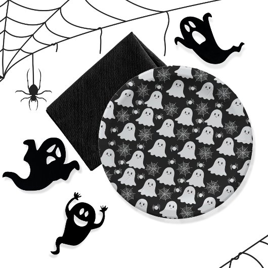 Schattigee geesten | Spinnen | Spider Webs Hallowe Papieren Bordje