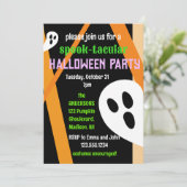 Schattigee Geesten Spook-tacular Halloween Party Kaart (Staand voorkant)