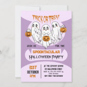 Schattigee Geesten Trick or treat Kinder Halloween Kaart (Voorkant)