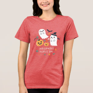 Schattigee geesten vieren Dag van de Inheemse Volk Tri-Blend Shirt