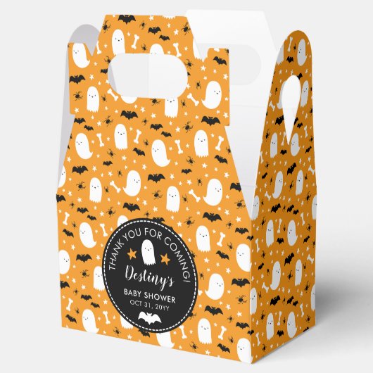 Schattigee geesten vleermuizen Oranje Baby shower  Bedankdoosjes (Geopend)