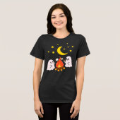 Schattigee geesten vrienden voor Halloween Tri-Blend Shirt (Voorkant volledig)