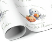 Schattigee gehaakte geest Halloween Baby shower Cadeaupapier (Rol Hoek)