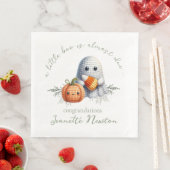 Schattigee gehaakte geest Halloween Baby shower Servet (Insitu)