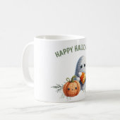 Schattigee gehaakte geest Happy Halloween Koffiemok (Voorkant links)