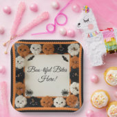 Schattigee gehaakte pompoen Halloween papier Borde Papieren Bordje (Feest)