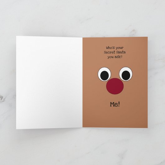 Schattigee Geheime Kerstman Kaart (Binnen)