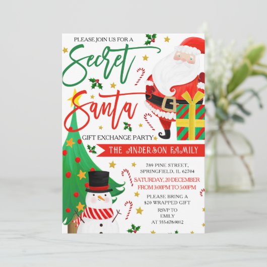 Schattigee Geheime Kerstman Uitnodigingen Waterver