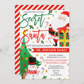 Schattigee Geheime Kerstman Uitnodigingen Waterver (Voorkant / Achterkant)