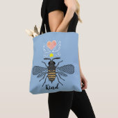 Schattigee Geïllustreerde Bumble Bee Kind Zwart Go Tote Bag (Dichtbij)