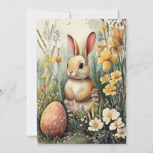 Schattigee Geïllustreerde Bunny Easter Kaart (Voorkant)
