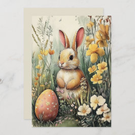 Schattigee Geïllustreerde Bunny Easter Kaart