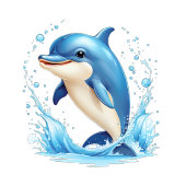 Schattigee geïllustreerde dolfijn t-shirt