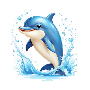 Schattigee geïllustreerde dolfijn t-shirt