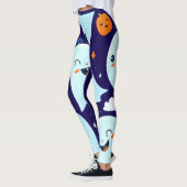 Schattigee geïllustreerde geesten met lachende gez leggings (Links)