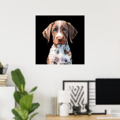 Schattigee geïllustreerde hond poster (Thuiskantoor)