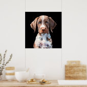 Schattigee geïllustreerde hond poster (Keuken)