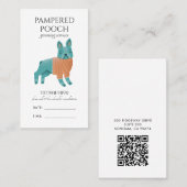 Schattigee geïllustreerde hondenspa-verzorging afsprakenkaartje (Voorkant / Achterkant)