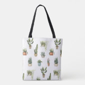 Schattigee geïllustreerde kamer planten boodschapp tote bag (Achterkant)