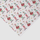 Schattigee geïllustreerde kerstelf tissuepapier (Detail)