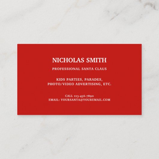 Schattigee geïllustreerde kerstman visitekaartje (Achterkant)