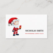 Schattigee geïllustreerde kerstman visitekaartje (Voorkant)