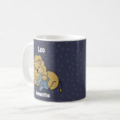 Schattigee geïllustreerde Leo Zodiac gepersonalise Koffiemok (Voorkant links)