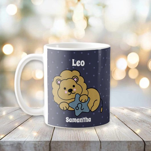 Schattigee geïllustreerde Leo Zodiac gepersonalise Koffiemok