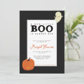 Schattigee, geïllustreerde Little Boo ghost & pomp Kaart (Staand voorkant)