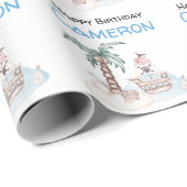 Schattigee geïllustreerde piratenpartij cadeaupapier (Rol Hoek)