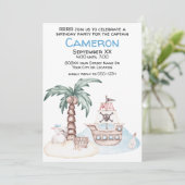 Schattigee geïllustreerde piratenpartij kaart (Staand voorkant)