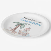 Schattigee geïllustreerde piratenpartij papieren bordje (Gekanteld)