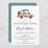 Schattigee geïllustreerde retro auto rijden door B Kaart (Voorkant / Achterkant)