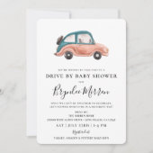 Schattigee geïllustreerde retro auto rijden door B Kaart (Voorkant)