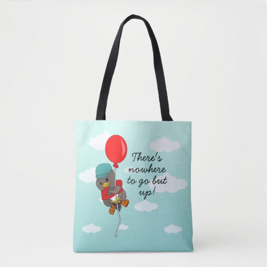 Schattigee Geïllustreerde Vogel & Inspirerend Quot Tote Bag (Voorkant)