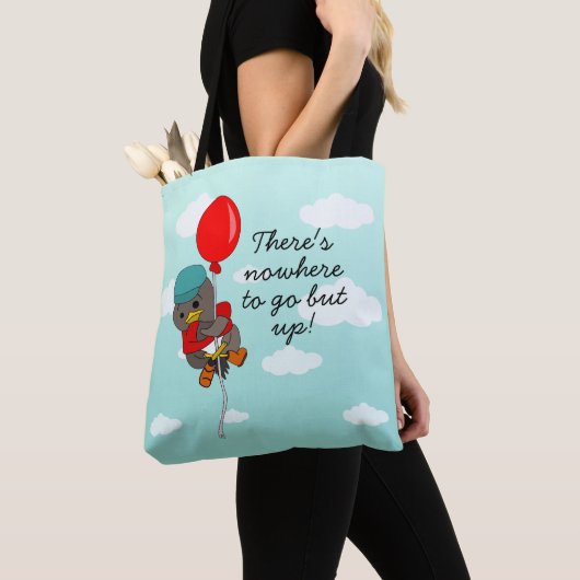 Schattigee Geïllustreerde Vogel & Inspirerend Quot Tote Bag (Dichtbij)