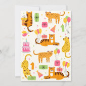 Schattigee geïllustreerde wilde dieren eerste verj kaart (Achterkant)