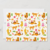 Schattigee geïllustreerde wilde dieren eerste verj kaart (Achterkant)