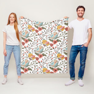 Schattigee  geïnspireerde Bloemen Tegel Patroon Fleece Deken
