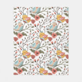 Schattigee geïnspireerde Bloemen Tegel Patroon Fleece Deken (Voorkant)