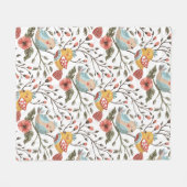 Schattigee geïnspireerde Bloemen Tegel Patroon Fleece Deken (Voorkant (Horizontaal))