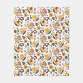 Schattigee  geïnspireerde Bloemen Tegel Patroon Fleece Deken (Voorkant)